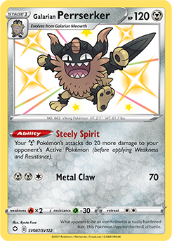 Galarian Perrserker SV087/SV122 Pokémon card from Shining Fates for sale at best price