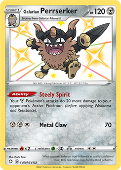 Shining Pokémon Pokémon card Galarian Perrserker SV087/SV122 from Shining Fates expansion