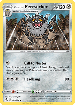 Galarian Perrserker 181/264 Pokémon card from Fusion Strike for sale at best price