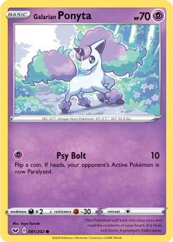 Galarian Ponyta 81/202 Pokémon card from Sword & Shield for sale at best price