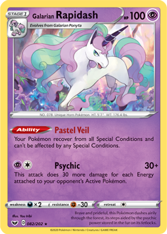 Galarian Rapidash 82/202 Pokémon card from Sword & Shield for sale at best price