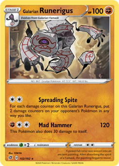Galarian Runerigus 102/192 Pokémon card from Rebel Clash for sale at best price