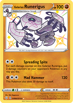 Shining Pokémon Pokémon card Galarian Runerigus SV066/SV122 from Shining Fates expansion