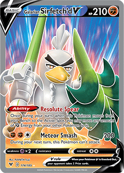 Full Art Pokémon Pokémon card Galarian Sirfetch d V 174/185 from Vivid Voltage expansion