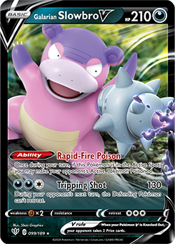 Ultra rare V Pokémon card Galarian Slowbro V 99/189 from Darkness Ablaze expansion