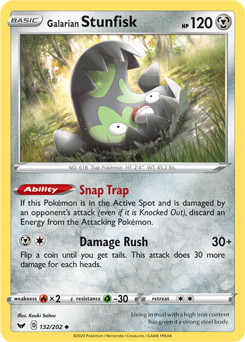 Galarian Stunfisk 132/202 Pokémon card from Sword & Shield for sale at best price