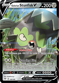 Galarian Stunfisk V 128/189 Pokémon card from Darkness Ablaze for sale at best price