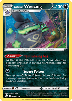 Galarian Weezing 042/072 Pokémon card from Shining Fates for sale at best price