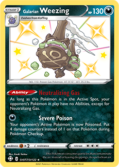 Shining Pokémon Pokémon card Galarian Weezing SV077/SV122 from Shining Fates expansion