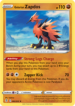 Galarian Zapdos 82/203 Pokémon card from Evolving Skies for sale at best price