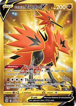 Galarian Zapdos V 182/172 Pokémon card from Brilliant Stars for sale at best price