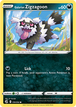 Galarian Zigzagoon 159/264 Pokémon card from Fusion Strike for sale at best price