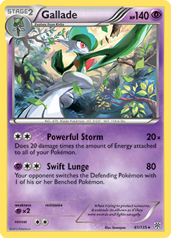 Gallade 61/135 Pokémon card from Plasma Storm for sale at best price