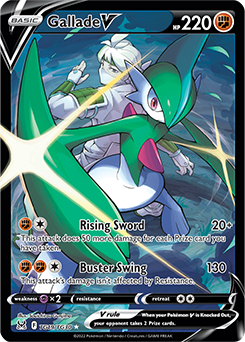 Ultra rare V Pokémon card Gallade V TG19/TG30 from Lost Origin expansion