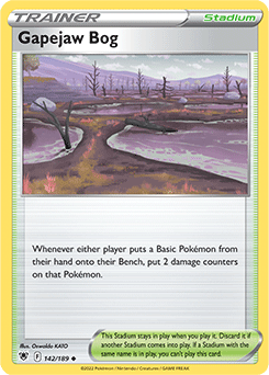 Uncommon Pokémon card Gapejaw Bog 142/189 from Astral Radiance expansion