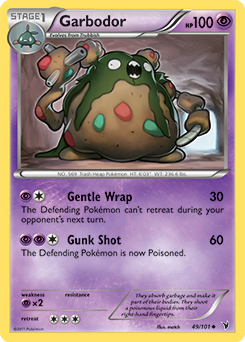 Uncommon Pokémon card Garbodor 49/101 from Noble Victories expansion