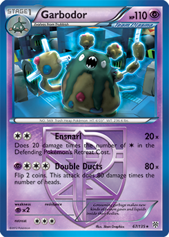 Garbodor 67/135 Pokémon card from Plasma Storm for sale at best price
