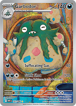 Illustration rare Pokémon card Garbodor 141/86 from White Flare expansion