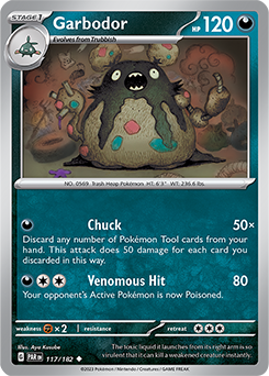 Garbodor 117/182 Pokémon card from Paradox Rift for sale at best price