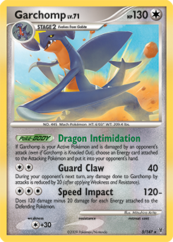 Rare holo Pokémon card Garchomp 5/147 from Supreme Victors expansion