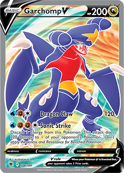 Full Art V Pokémon card Garchomp V 178/189 from Astral Radiance expansion