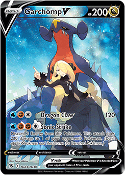 Full Art V Pokémon card Garchomp V TG23/TG30 from Astral Radiance expansion