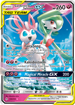 Pokémon GX Pokémon card Gardevoir Sylveon GX 130/214 from Unbroken Bonds expansion