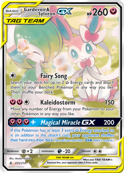 Full Art Pokémon Pokémon card Gardevoir Sylveon GX 205/214 from Unbroken Bonds expansion