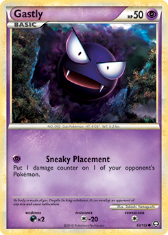 Common Pokémon card Gastly 63/102 from Triumphant expansion