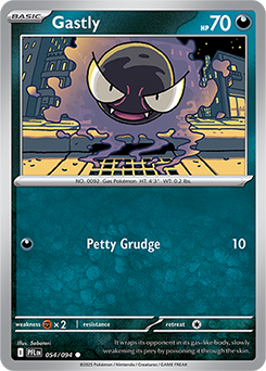 Common Pokémon card Gastly 54/94 from Phantasmal Flames expansion