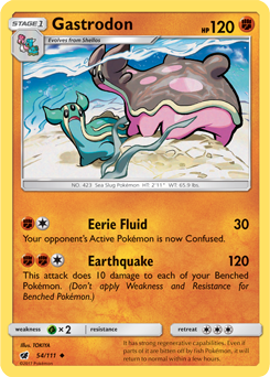 Uncommon Pokémon card Gastrodon 54/111 from Crimson Invasion expansion