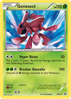 Promo Pokémon card Genesect BW101 from Back & White Promos expansion
