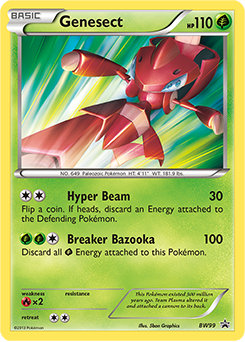 Promo Pokémon card Genesect BW99 from Back & White Promos expansion