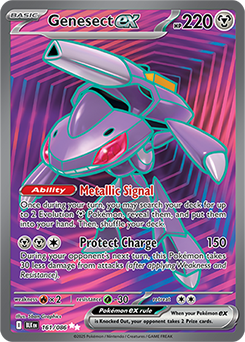 Ultra rare Pokémon card Genesect ex 161/86 from Black Bolt expansion