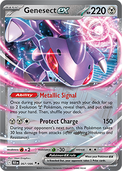 Double rare Pokémon card Genesect ex 67/86 from Black Bolt expansion