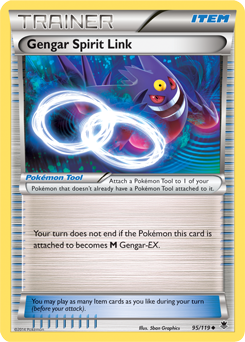 Uncommon Pokémon card Gengar Spirit Link 95/119 from Phantom Forces expansion