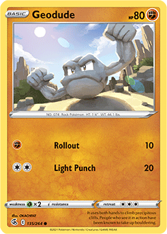 Geodude 135/264 Pokémon card from Fusion Strike for sale at best price