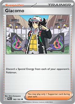 Uncommon Pokémon card Giacomo 182/193 from Paldea Evolved expansion