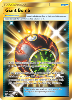 Secret Gold Pokémon card Giant Bomb 251/236 from Unified Minds expansion