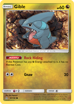 Gible 97/156 Pokémon card from Untra Prism for sale at best price