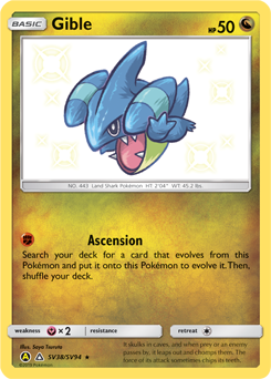 Shining Pokémon Pokémon card Gible SV38/SV94 from Hidden Fates expansion