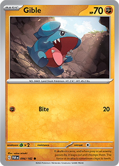 Gible 94/182 Pokémon card from Paradox Rift for sale at best price