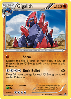Gigalith 53/98 Pokémon card from Emerging Powers for sale at best price
