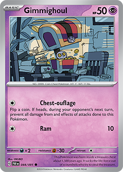 Gimmighoul 44/91 Pokémon card from Paldean fates for sale at best price