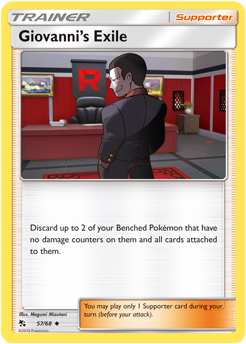 Uncommon Pokémon card Giovanni's Exile 57/68 from Hidden Fates expansion