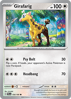 Girafarig 154/193 Pokémon card from Paldea Evolved for sale at best price