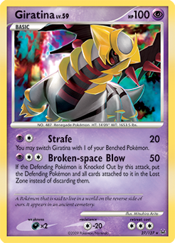 Rare Pokémon card Giratina 27/127 from Platinuim expansion