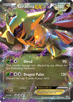 Pokémon EX Pokémon card Giratina EX 92/124 from Dragons Exalted expansion