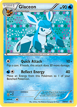 Promo Pokémon card Glaceon BW90 from Back & White Promos expansion