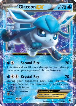 Pokémon EX Pokémon card Glaceon EX 20/124 from Fates Collide expansion